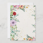 Chic Elegante Waterverf Wildflowers Bloemenbruilof Save The Date (Achterkant)