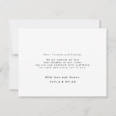 Chic Elegante Zwarte Witte Script Hart Bedankkaart (Achterkant)