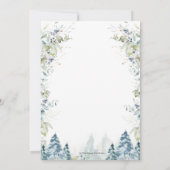 Chic Elephant Winter Wonderland Baby shower  Bedankkaart (Achterkant)