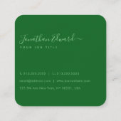 Chic Emerald American Bald Eagle Abstract Monogram Vierkante Visitekaartje (Achterkant)