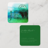Chic Emerald American Bald Eagle Abstract Monogram Vierkante Visitekaartje (Voorkant / Achterkant)