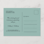 Chic Emerald en Pink Floral Elegant Save the Date Aankondigingskaart (Achterkant)
