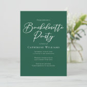 Chic Emerald Green Bachelorette Party Kaart (Staand voorkant)