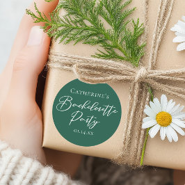Chic Emerald Green Bachelorette Party Personalized Ronde Sticker