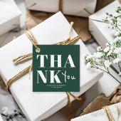 Chic Emerald Green Bold Dank u huwelijksfeest Bedankjes Labels