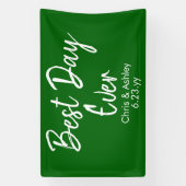 Chic Emerald Green bruiloft receptie beste dag ooi Spandoek (Verticaal)