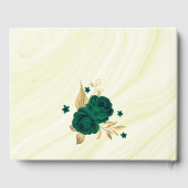 chic emerald green florale goudbladeren gastenboek (Achterkant)