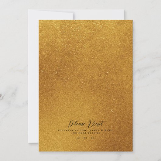 CHIC EMERALD GREEN GLITTER ABSTRACT AGATE WEDDING KAART (Achterkant)