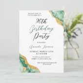 Chic Emerald Green & Gold 90e verjaardag Kaart (Staand voorkant)
