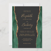 Chic Emerald Green Gold Agaat Dark Arch Wedding Kaart (Voorkant)