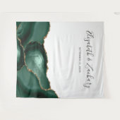 Chic Emerald Green Gold Agaat Trouwfotocabine Wandkleed (Voorkant (horizontaal))