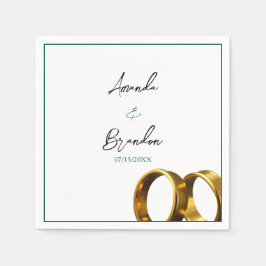 Chic Emerald Green Gold Rings Wedding Servet