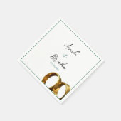 Chic Emerald Green Gold Rings Wedding Servet (Hoek)