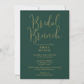 Chic Emerald Green Gold Script Bruids Bunch Shower Kaart (Voorkant)