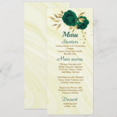 chic emerald green goudbruin - bruiloft menu (Voorkant / Achterkant)