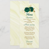 chic emerald green goudbruin - bruiloft menu (Voorkant / Achterkant)