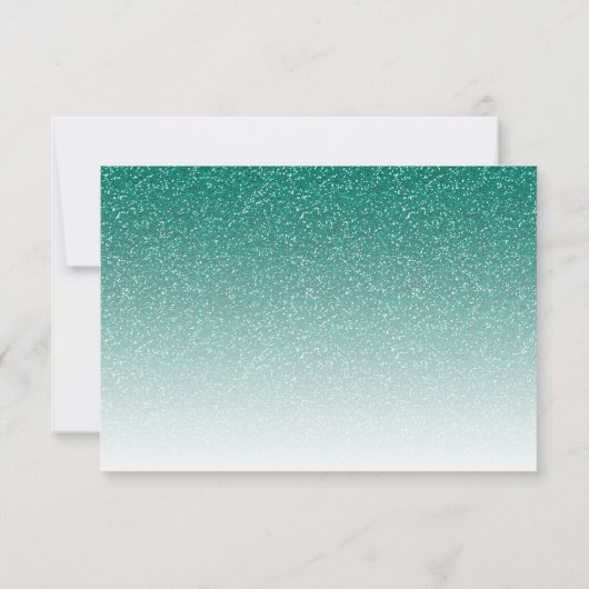 Chic Emerald Green Ombre Sweet 16 RSVP Kaart (Achterkant)