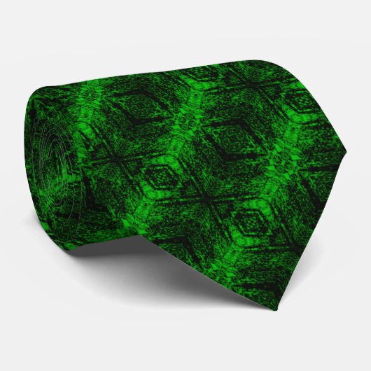 Chic Emerald Green Pattern Stropdas (Opgerold)