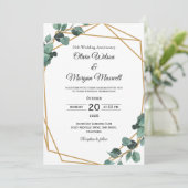 Chic Emerald Greenery Wedding Jubileum Kaart (Staand voorkant)