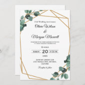 Chic Emerald Greenery Wedding Jubileum Kaart (Voorkant / Achterkant)