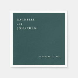 Chic Emerald Groen Wit Eenvoudige Trouwservetten Servet