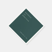 Chic Emerald Groen Wit Eenvoudige Trouwservetten Servet (Hoek)