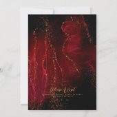 CHIC EMERALD RED DARK FOLIE ABSTRACT AGATE WEDDING KAART (Achterkant)