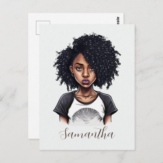 Chic en Classy Afro Woman Briefkaart (Voorkant / Achterkant)
