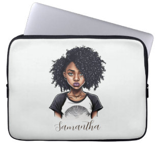 Chic en Classy Afro Woman Laptop Sleeve