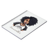 Chic en Classy Afro Woman Notitieboek (Linkerzijde)
