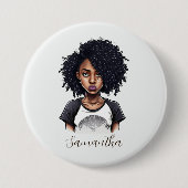 Chic en Classy Afro Woman Ronde Button 7,6 Cm (Voorkant)