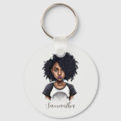 Chic en Classy Afro Woman Sleutelhanger (Voorkant)