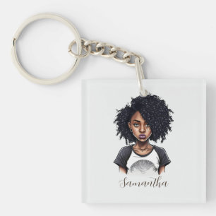 Chic en Classy Afro Woman Sleutelhanger