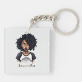 Chic en Classy Afro Woman Sleutelhanger (Achterkant)