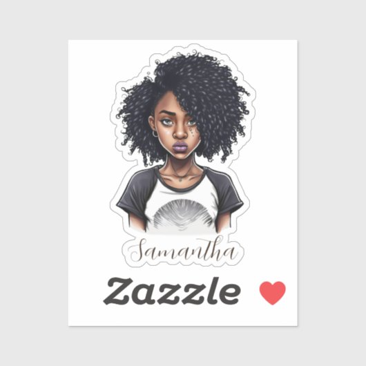 Chic en Classy Afro Woman Sticker (Vel)