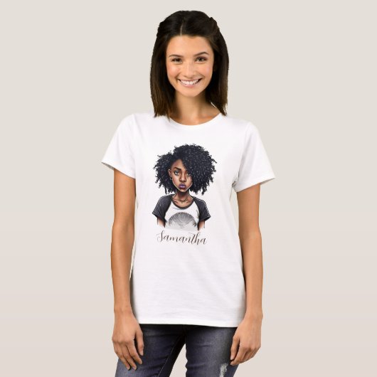 Chic en Classy Afro Woman T-shirt (Voorkant volledig)