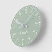 Chic en Elegant Cameo Green en White Ronde Klok (Hoek)