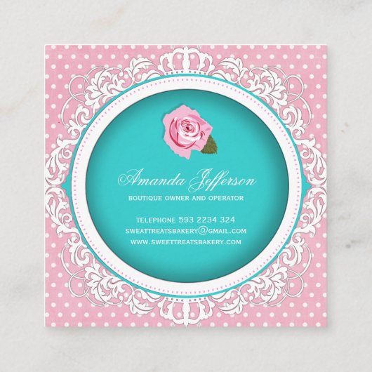 Chic- en elegante Visitekaartjes voor cupcake (Achterkant)