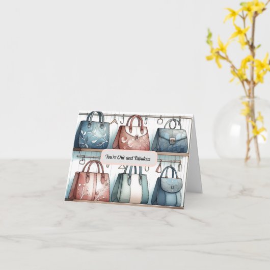 Chic en Fabulous Handtas Kaart Groeten (Gele Bloem)