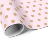 Chic- en Glam-roze en goudpokkendots Cadeaupapier (Rol Hoek)