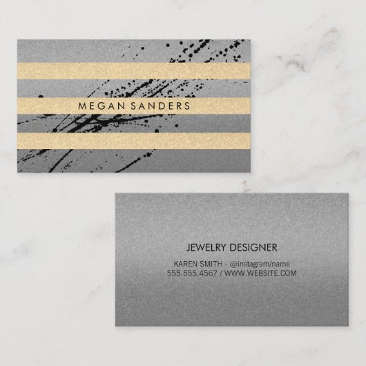 Chic- en Glamour-expressief / Stripes Visitekaartje (Voorkant / Achterkant)