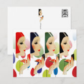 Chic- en kleurrijke cosmetische compacten briefkaart (Voorkant / Achterkant)