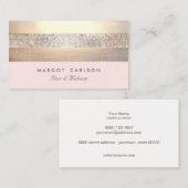 Chic en legant goudlicht Roze strips Visitekaartje (Voorkant / Achterkant)