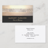 Chic en legant Sequin Gold Black Striped Visitekaartje (Voorkant / Achterkant)