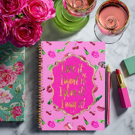 Chic en leuk Hot Pink & Green Glam “Ik zie het”  Notitieboek