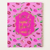 Chic en leuk hotroze & groene glamour “Ik zie het” Planner (Achterkant)