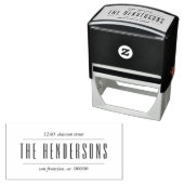 Chic en modern familienaam in vet script retouradr zelfinktende stempel (In situ)