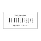 Chic en modern familienaam in vet script retouradr zelfinktende stempel (Design)