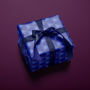 Chic en Moderne marine en goudgeometrisch Cadeaupapier