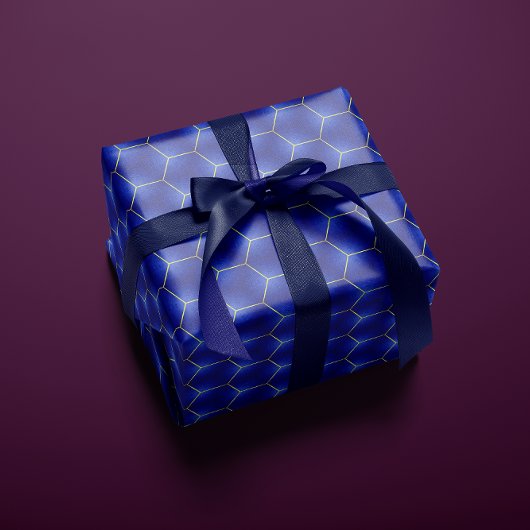 Chic en Moderne marine en goudgeometrisch Cadeaupapier